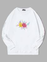  Casual Round Neck White Men Sweatshirts 963