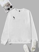 Round Neck Regular Long Sleeve Men Hoodies  Sweatshirts 4082