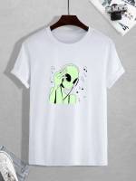 Regular Cartoon Round Neck White Men T-Shirts  Tanks 810