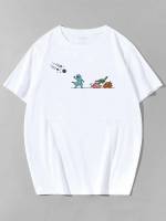 Round Neck Dinosaur Casual Short Sleeve Men T-Shirts  Tanks 5021