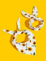  Floral White Pet Scarves 602