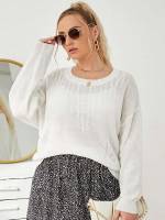 Regular Fit White Plain Casual Women Plus Clothing 995