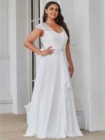 Sweetheart Cap Sleeve Maxi Glamorous Plus Size Wedding Dresses 3133