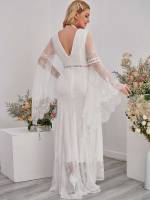 Regular Fit Plain White Glamorous Wedding  Special 8589