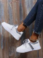 Lace Up White  Women Sneakers 5795