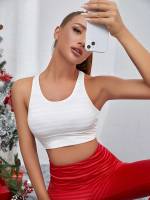 Scoop Neck White Women Activewear 2791