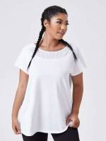 Short Sleeve Regular Fit Plain Regular Women Plus Activewear 6873