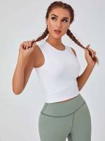 Slim Fit Plain Crop Sports 7247