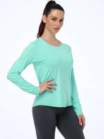  Regular Plain Women Active Tops 7484