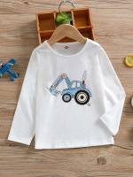  Cartoon Round Neck Long Sleeve Toddler Boys Clothing 1469