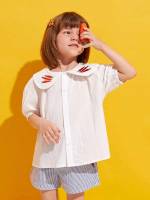  Crop White Regular Fit Toddler Girl Blouses 2693