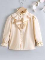  Plain Cute Long Sleeve Toddler Girl Blouses 1052