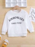  White Round Neck Long Sleeve Toddler Girls Clothing 241