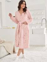  Polka Dot Casual Deep V Neck Underwear  Sleepwear 2714