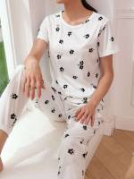  Short Sleeve Floral Women Sleep  Lounge 9552