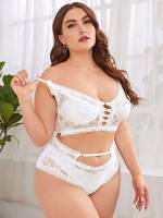  Cut Out  Plus Size Bra  Panty Sets 8563