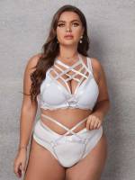 Cut Out  White Women Plus Intimates 5992