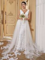 Plain White Maxi Wedding Dresses 1413