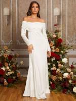  Plain Long Sleeve Wedding  Special 9376