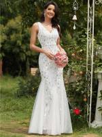  Sleeveless Sweetheart Maxi Women Wedding Party Wear 4797