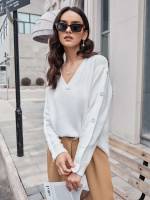 Button Long Sleeve Regular Regular Fit Women Sweaters 211