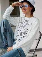 Regular Fit Casual Women Sweatshirts 9725