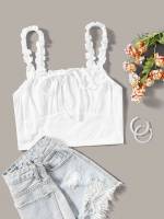  Slim Fit White Knot Women Tank Tops  Camis 1994