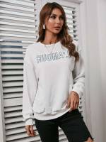 Casual Regular White Women Sweatshirts 4862