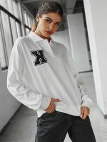 Letter Regular White Casual Women Sweatshirts 8948