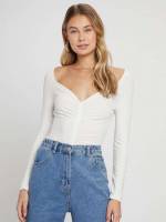 Ruched Sweetheart Sexy Women Tops, Blouses  Tee 3810