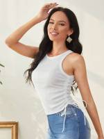 Crop  Round Neck Women Tank Tops  Camis 40