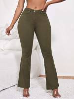 Plain Long Regular Fit Women Jeans 508