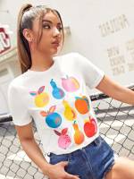  Fruit&Vegetable Regular Fit Women T-Shirts 6773