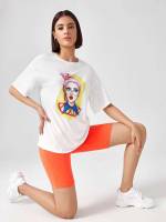  Figure Round Neck Women T-Shirts 1334