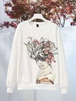  Casual White Regular Women Sweatshirts 383