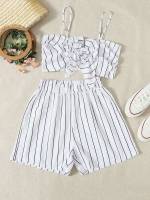 Spaghetti Strap Regular Fit  Women Two-piece Outfits 504