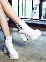  White Buckle Women Shoes 1499