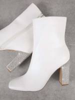 White Rhinestone Elegant Women Fashion Boots 143