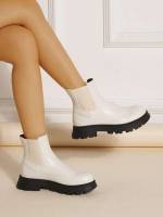 Plain White Women Fashion Boots 920