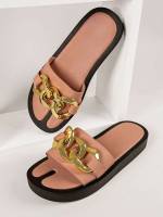 Plain  Preppy Women Flat Sandals 1671