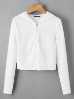 Crop Zipper White Women Jackets 203