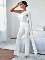  White Elegant Backless Women Jumpsuits 5573