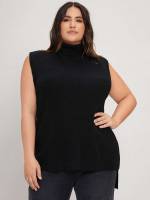  High Low Casual Plus Size Knit Tops 5803