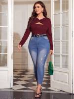  Long Long Sleeve Plus Size Tops 4258