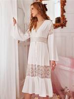 Long Sleeve White Royal Underwear  Sleepwear 9082