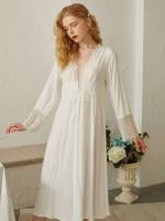  Long Sleeve Deep V Neck Underwear  Sleepwear 5955