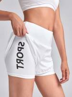 White  Letter Women Activewear 2307