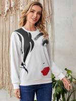 White  Casual Women Sweatshirts 3417