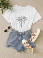 Regular Fit Round Neck Casual Women Tops, Blouses  Tee 72