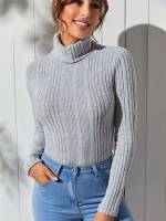 Long Sleeve Stand Collar Regular Women Tops, Blouses  Tee 788